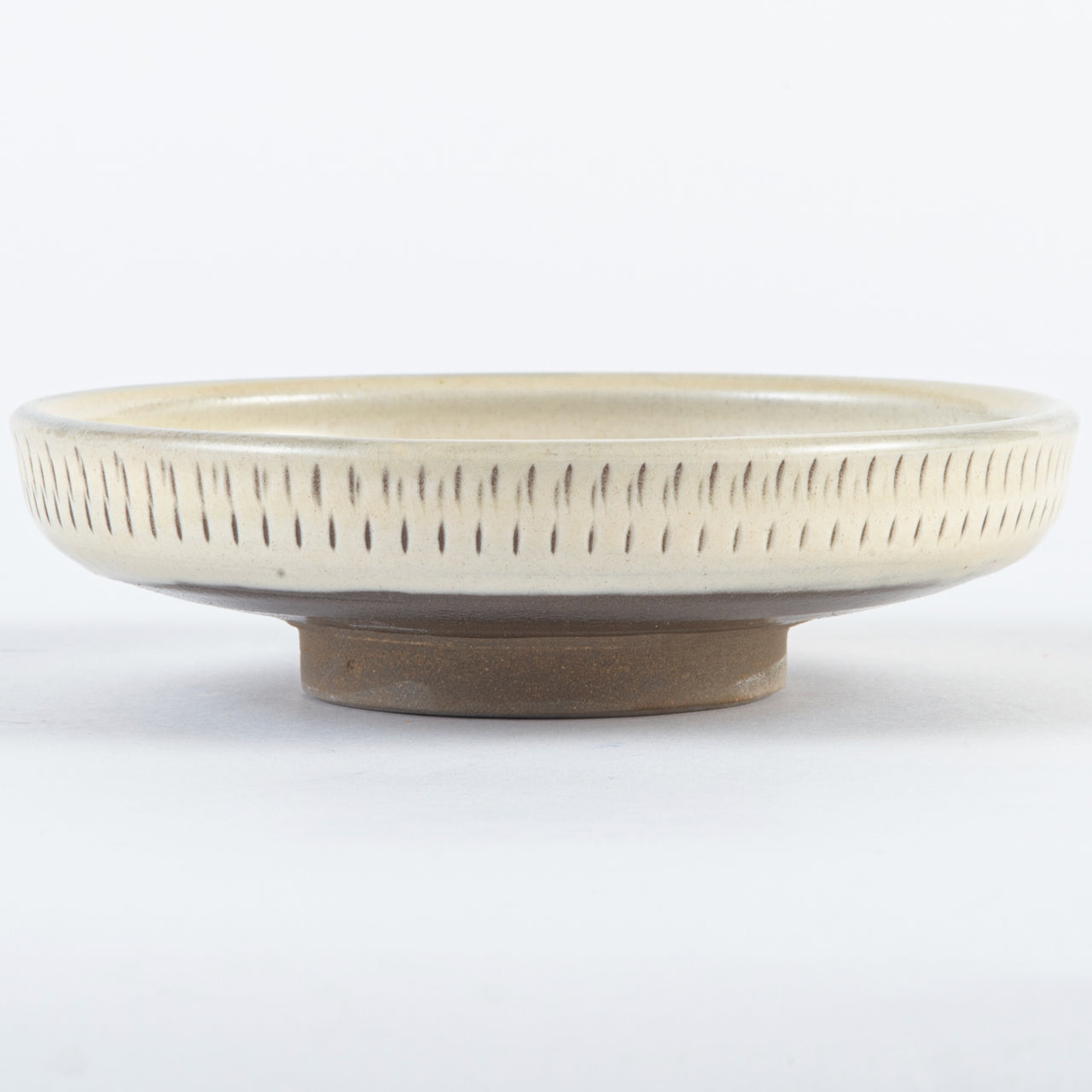 小鹿田焼 | 切立皿12cm | 飛び鉋 | 白 うす青 | 小袋定雄窯(2枚組)