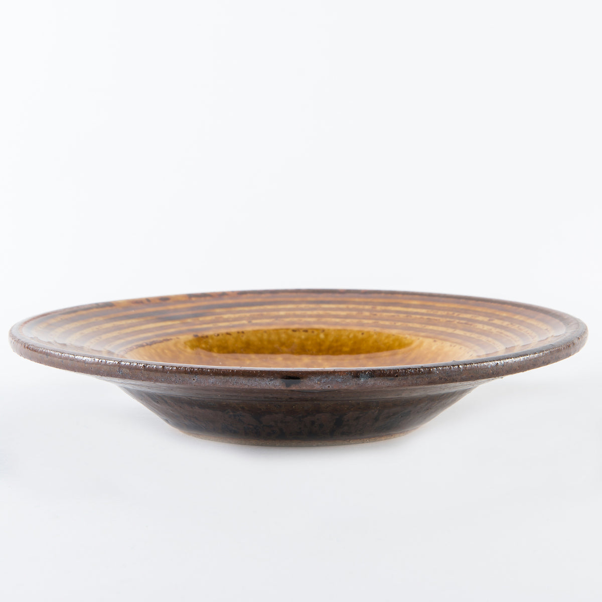 小代焼 | 皿18cm | 深ふち | 飴色 | ふもと窯