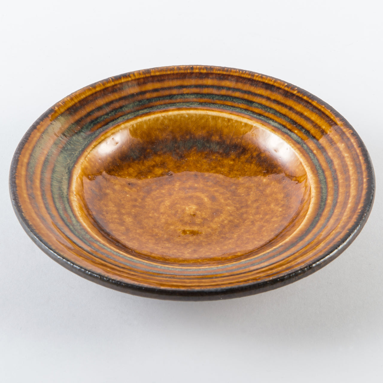 小代焼 | 皿15cm | 深ふち | 飴色 | ふもと窯