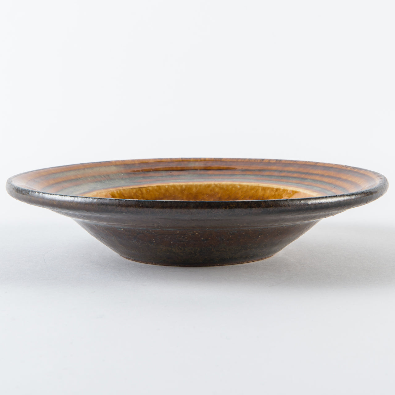 小代焼 | 皿15cm | 深ふち | 飴色 | ふもと窯