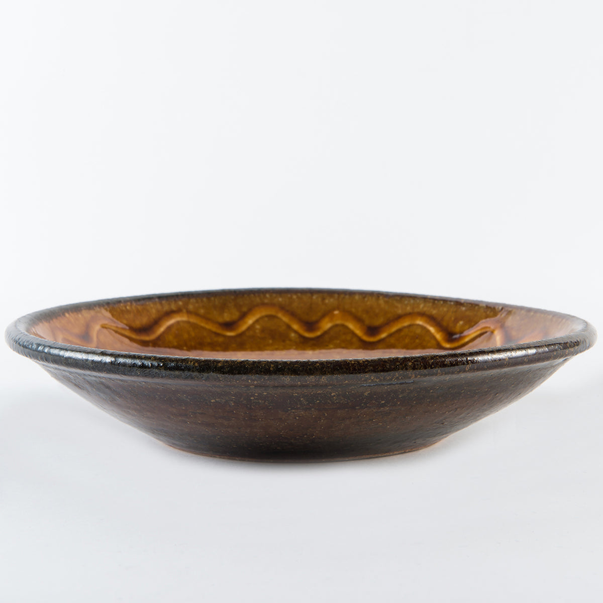 小代焼 | 皿18cm | 深ふち | 飴色 | ふもと窯