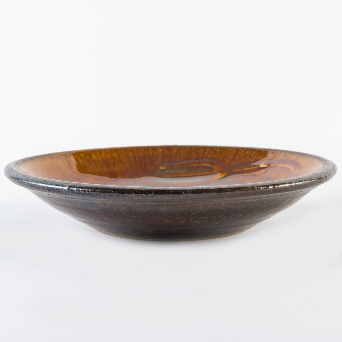 小代焼 | 皿15cm | 深ふち | 飴色 | ふもと窯