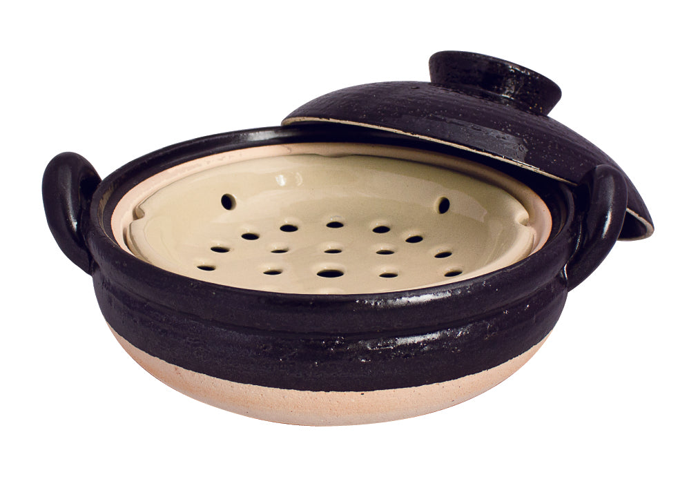 伊賀焼 鍋 | ヘルシー蒸し鍋 黒 | 大 / 中 | 長谷園