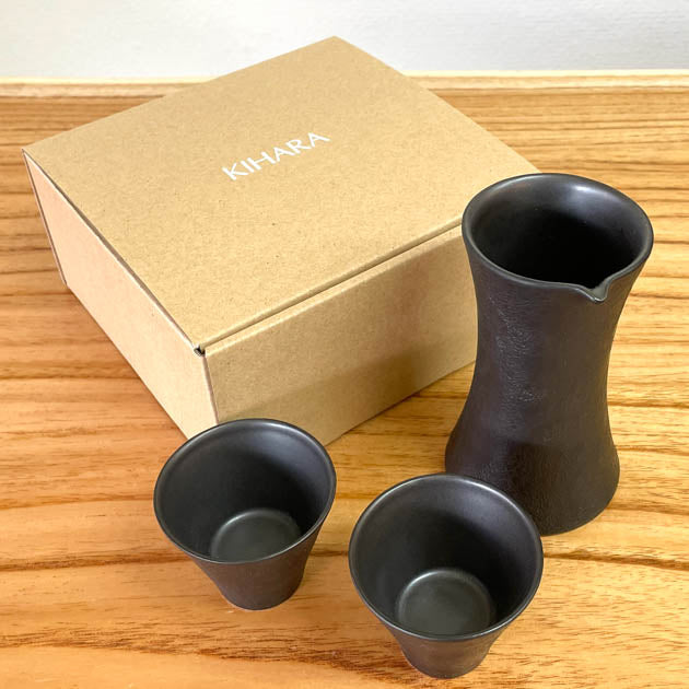 有田焼 酒器 | GEN酒器セット 泡化粧 | 黒 | KIHARA