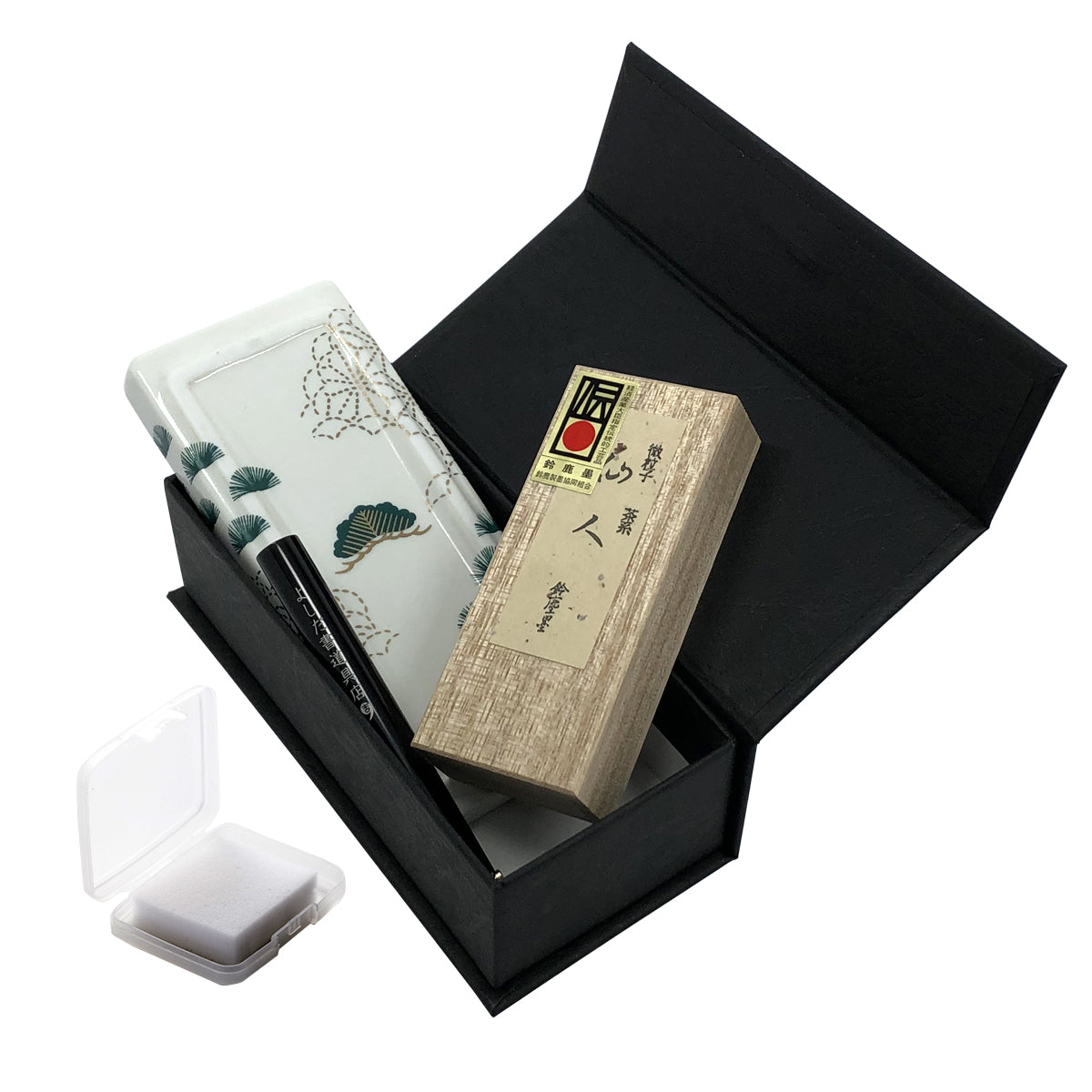 ポータブル書道セット | 花陶硯 プチ硯セット(松) | よしだ書道具店