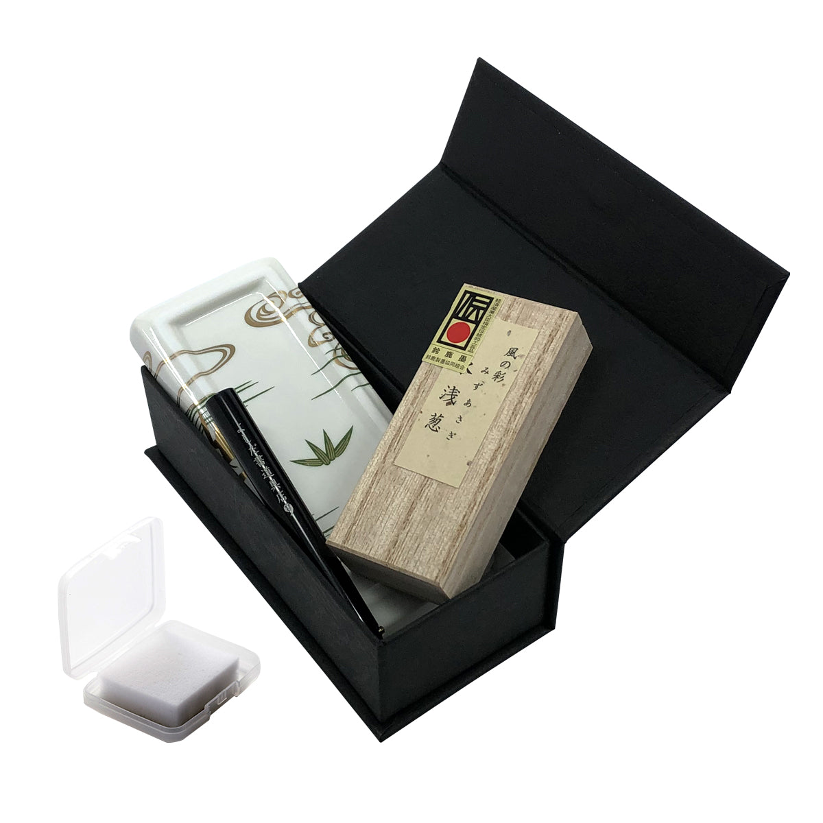 ポータブル書道セット | 花陶硯 プチ硯セット(竹) | よしだ書道具店