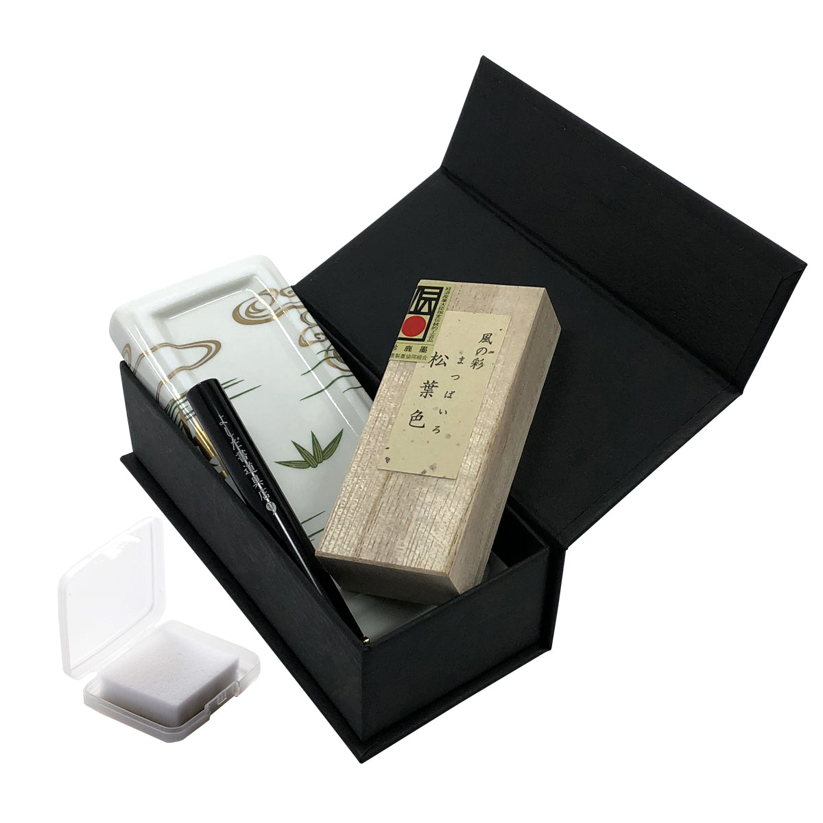 ポータブル書道セット | 花陶硯 プチ硯セット(竹) | よしだ書道具店