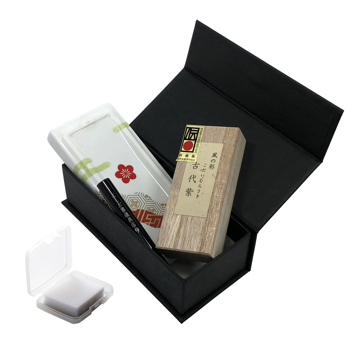 ポータブル書道セット | 花陶硯 プチ硯セット(梅) | よしだ書道具店