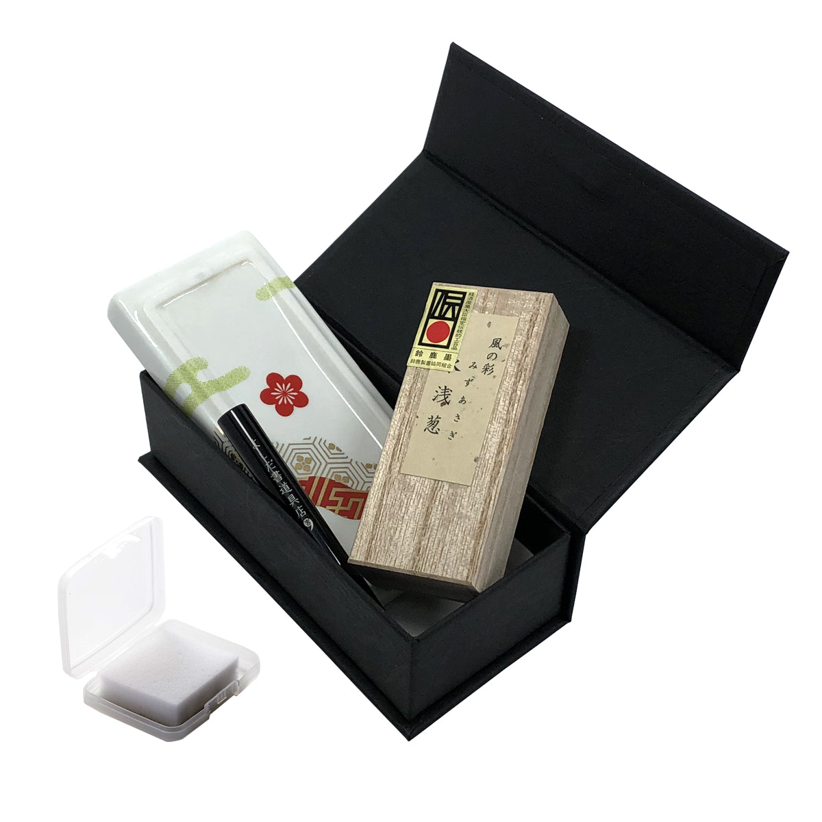 ポータブル書道セット | 花陶硯 プチ硯セット(梅) | よしだ書道具店