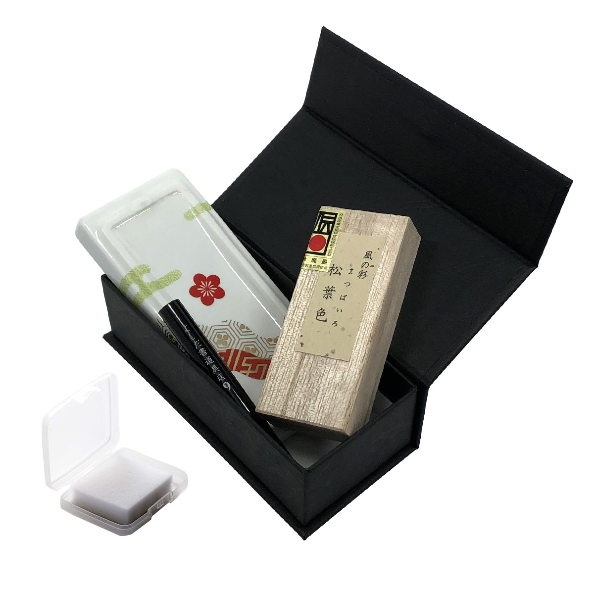 ポータブル書道セット | 花陶硯 プチ硯セット(梅) | よしだ書道具店