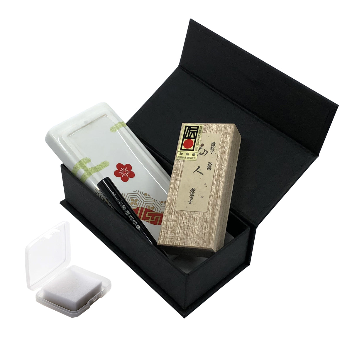ポータブル書道セット | 花陶硯 プチ硯セット(梅) | よしだ書道具店