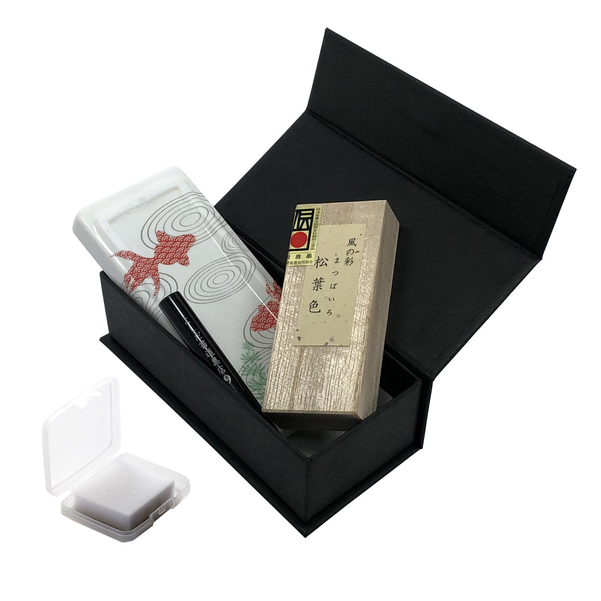 ポータブル書道セット | 花陶硯 プチ硯セット(きんぎょ) | よしだ書道具店