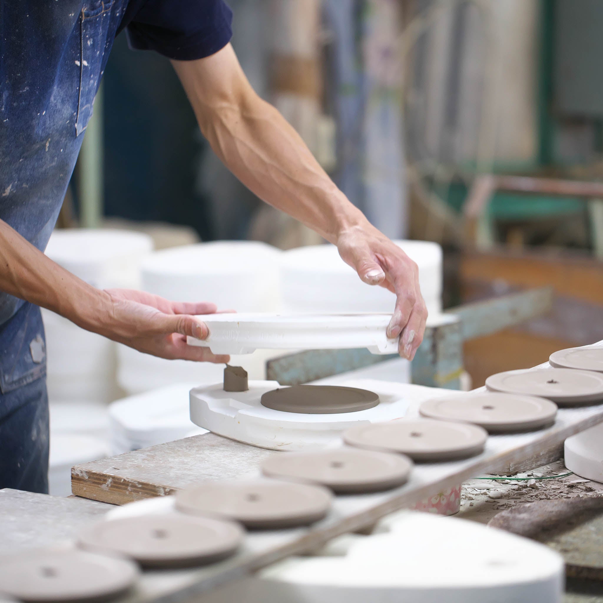 美濃焼 時計 | 2WAY TILE WOOD CLOCK | 乳白釉 WZ-01 | SUGY