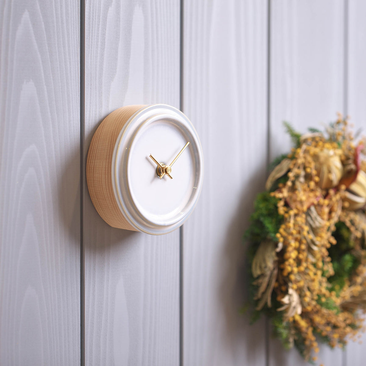 美濃焼 時計 | 2WAY TILE WOOD CLOCK | メタル釉 WZ-04 | SUGY