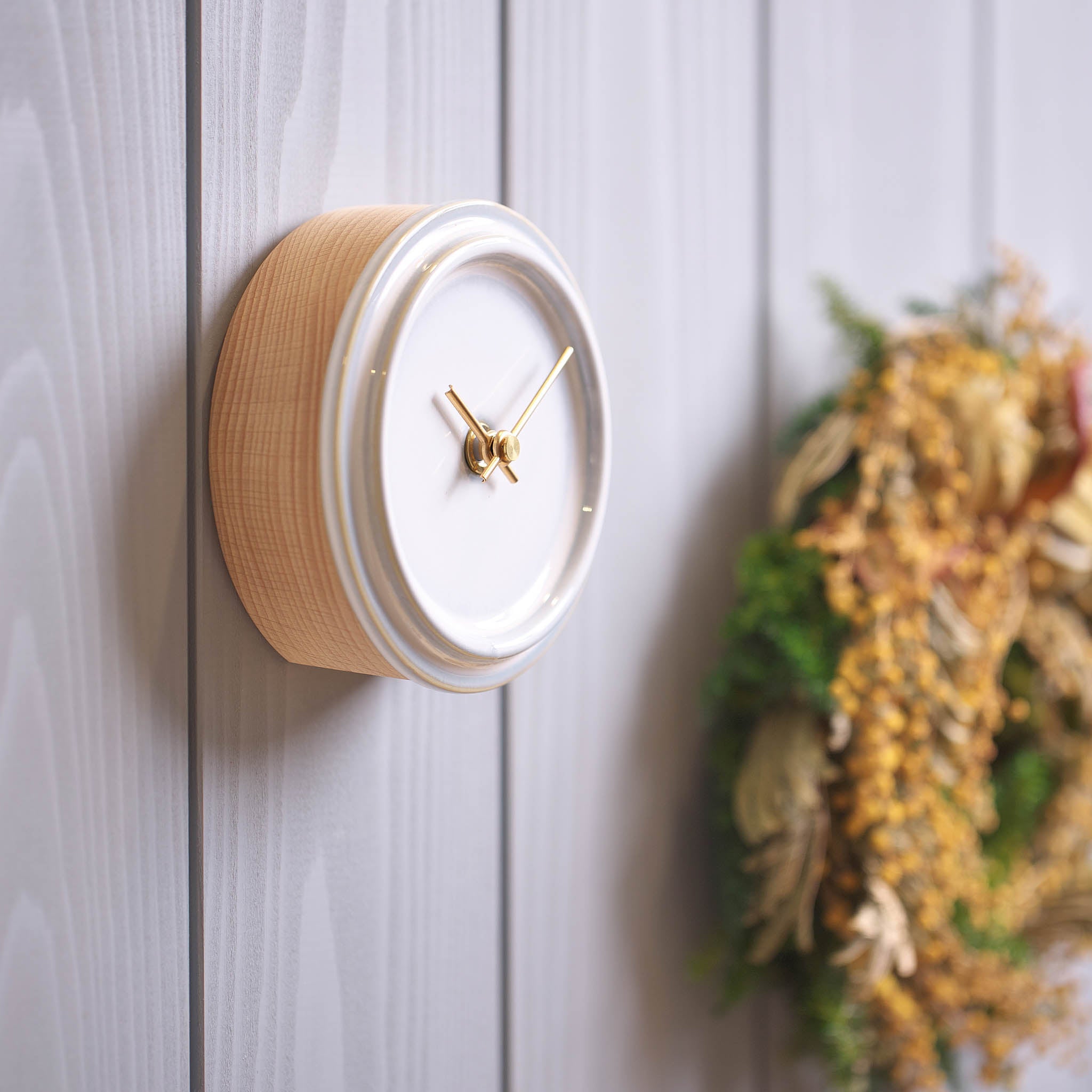 美濃焼 時計 | 2WAY TILE WOOD CLOCK | 飴釉 WZ-03 | SUGY