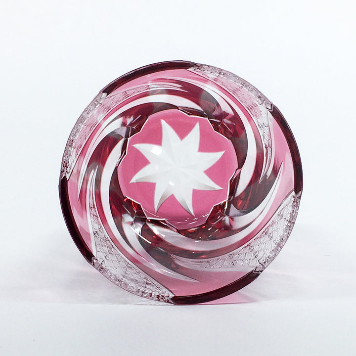 江戸切子 ロックグラス | homura 焔 | 金赤 | haku硝子