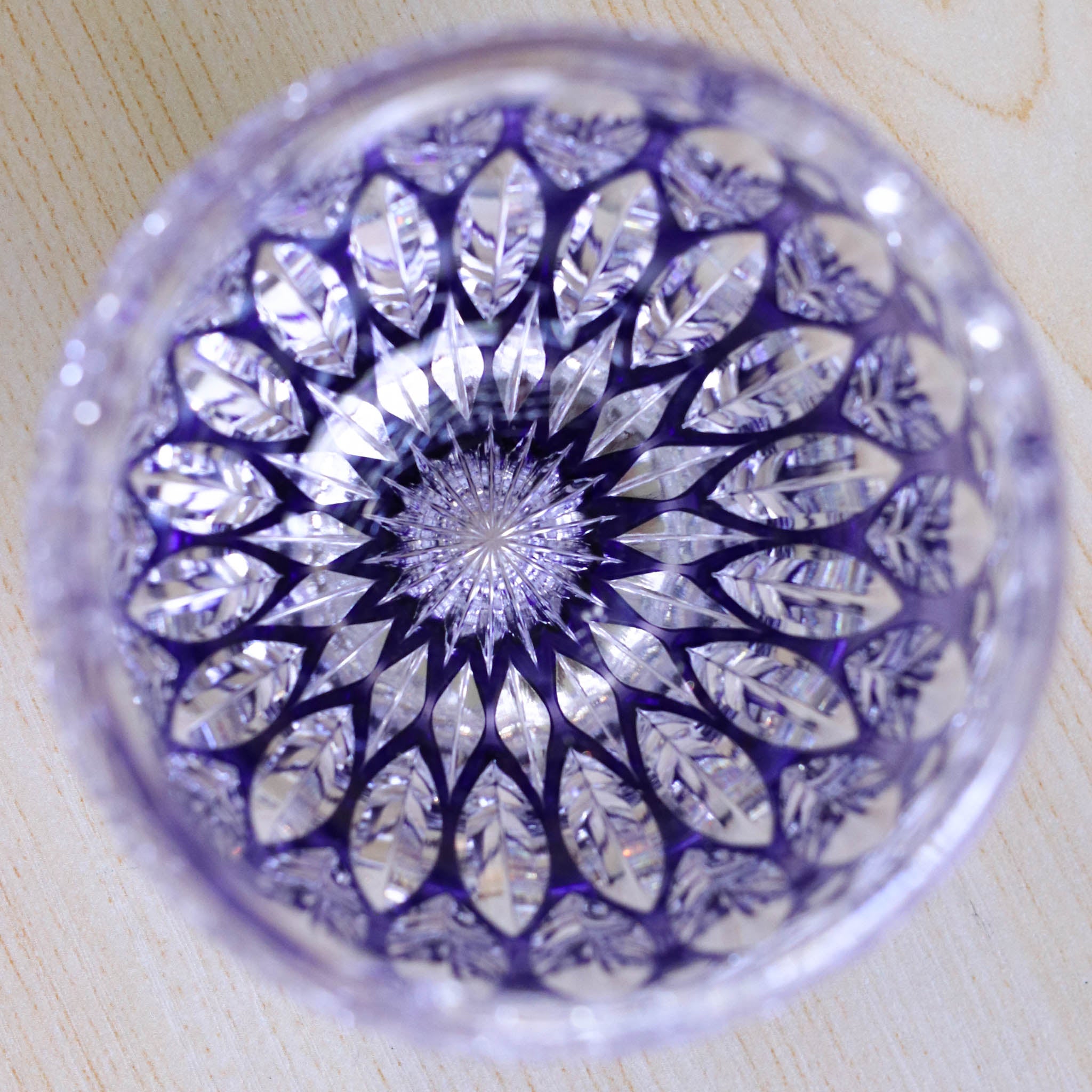 江戸切子 ロックグラス | 蓮華 | 紫 | 東亜硝子工芸