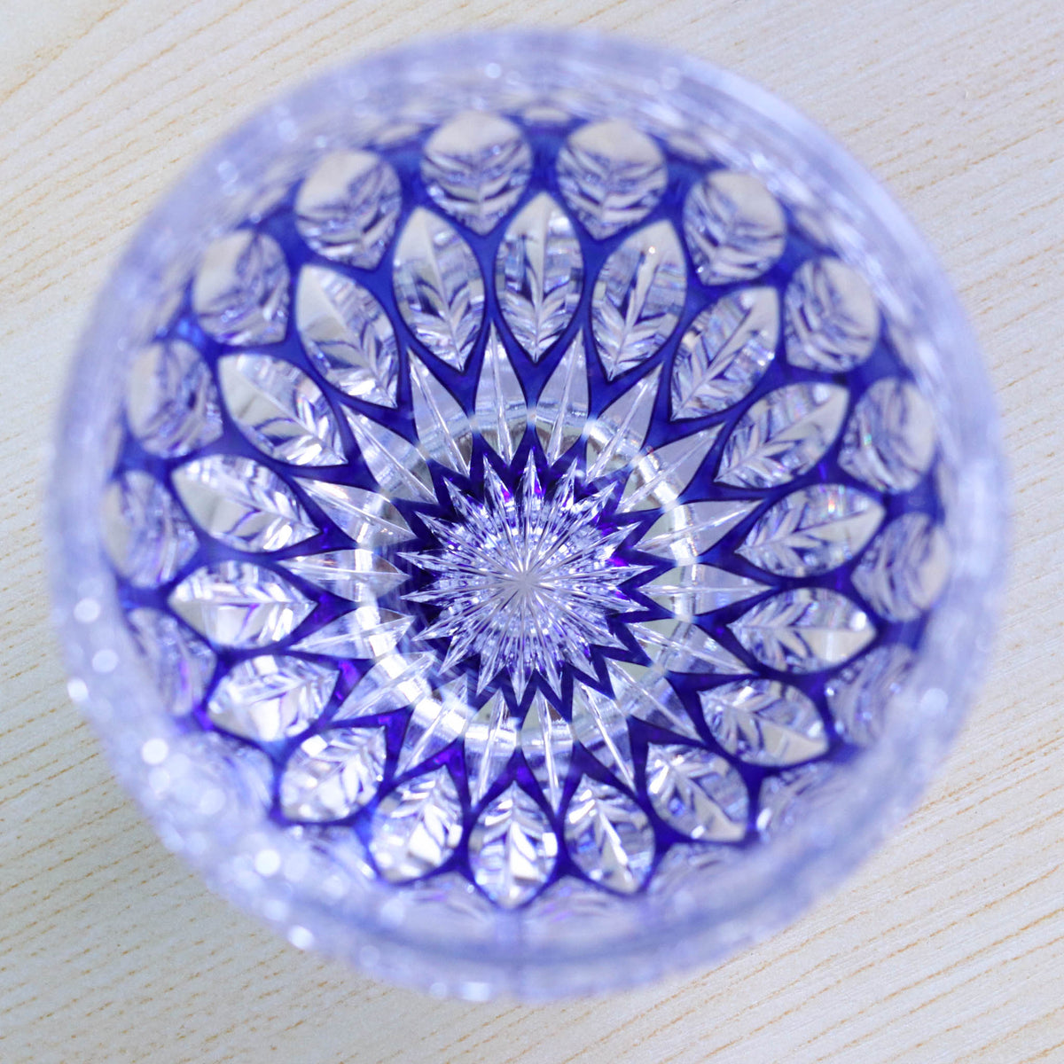 江戸切子 ロックグラス | 蓮華 | 青 | 東亜硝子工芸