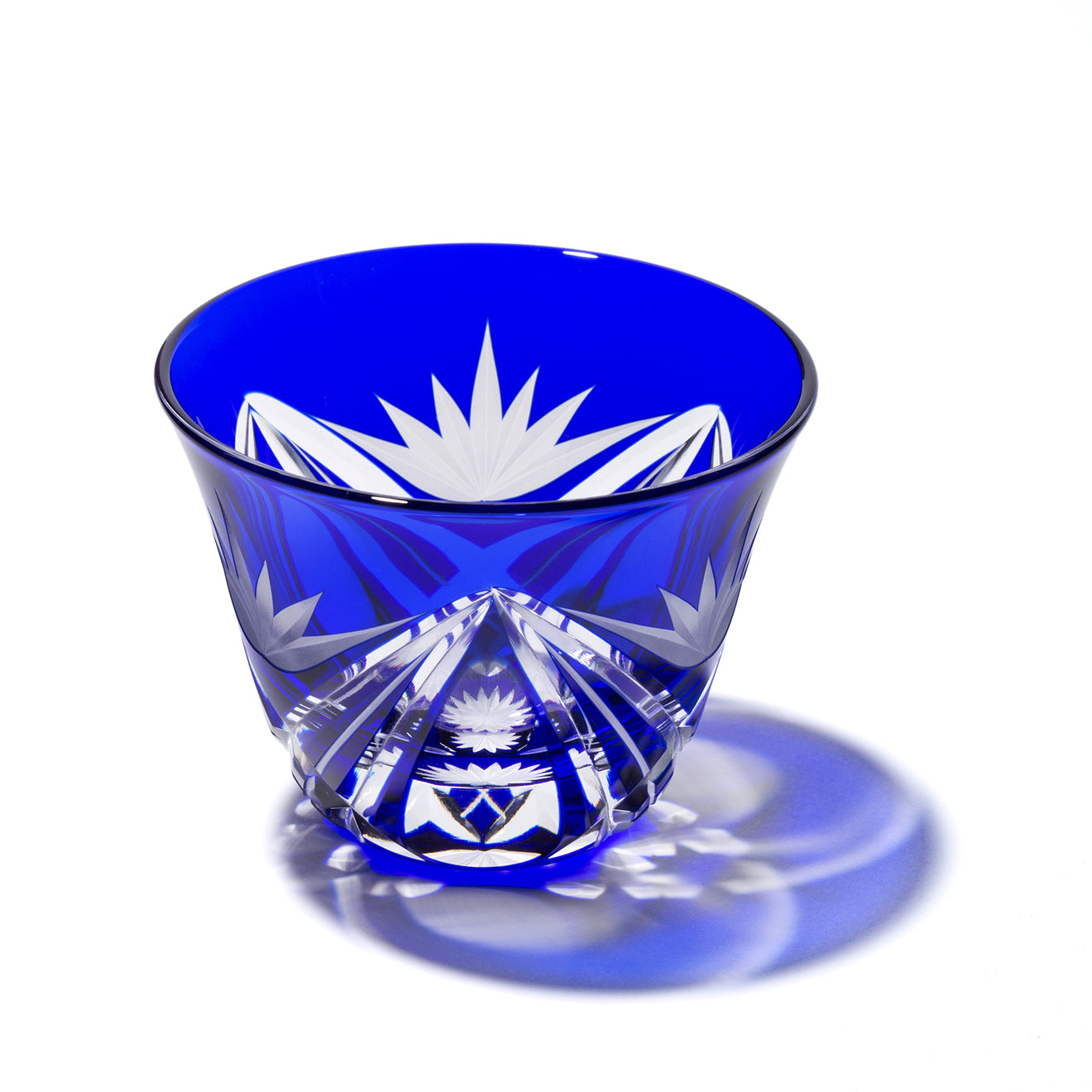 江戸切子 天開ぐい呑み|森響|瑠璃|山田硝子