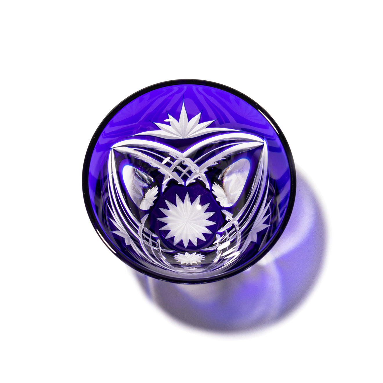 江戸切子 天開ぐい呑み|森響|瑠璃|山田硝子