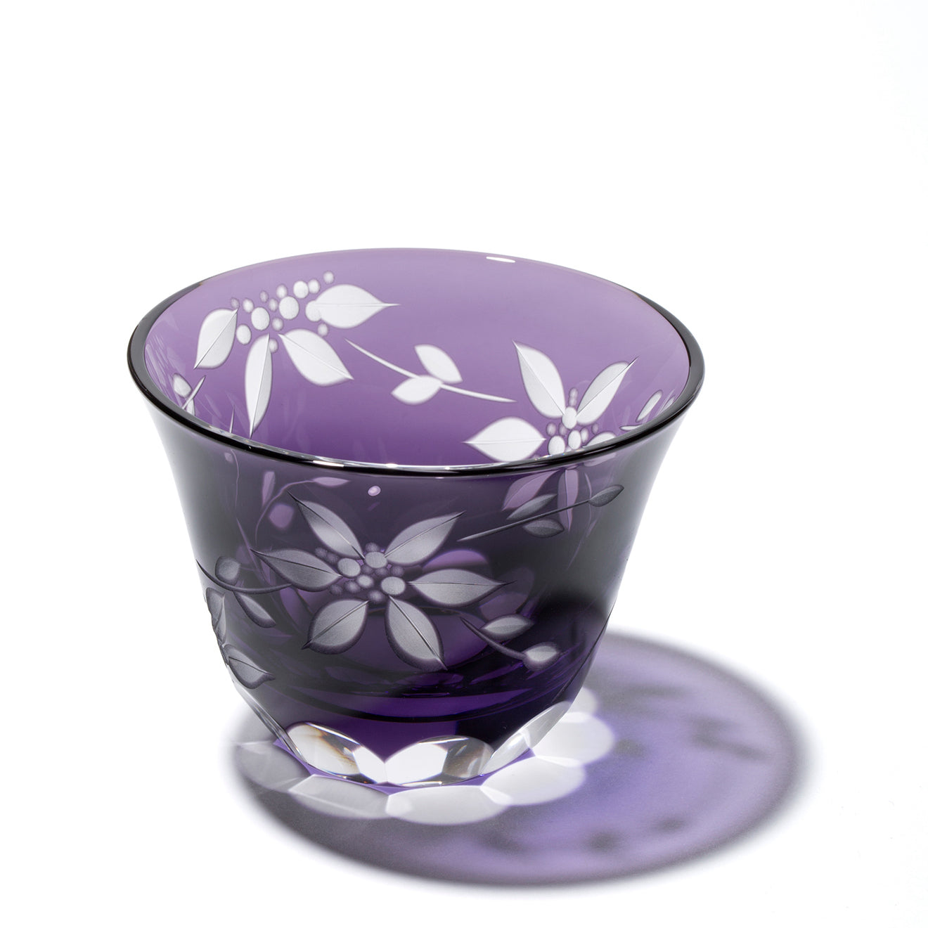 江戸切子 天開ぐい呑み|鉄線|紫|山田硝子