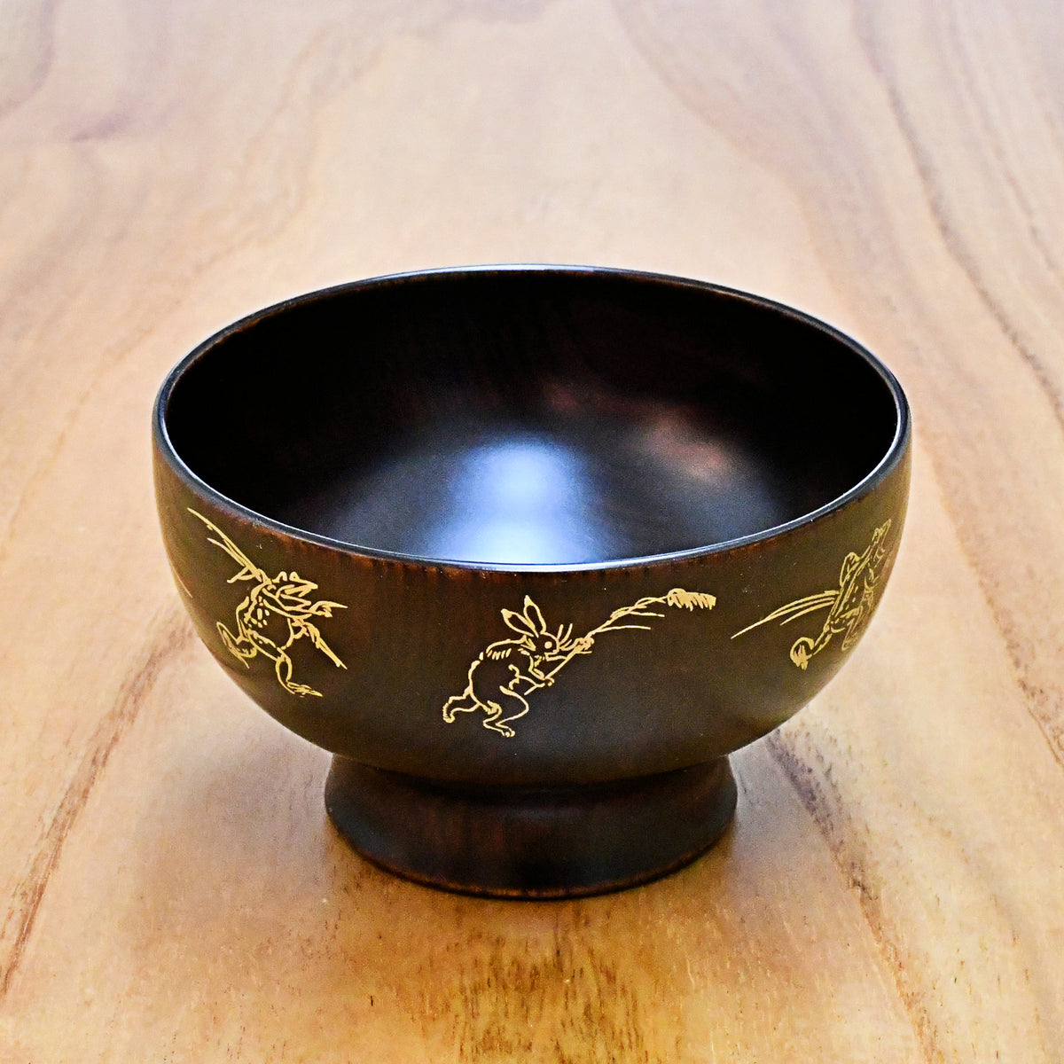 越前漆器 お椀 | 鳥獣戯画 | 内黒 | 土直漆器