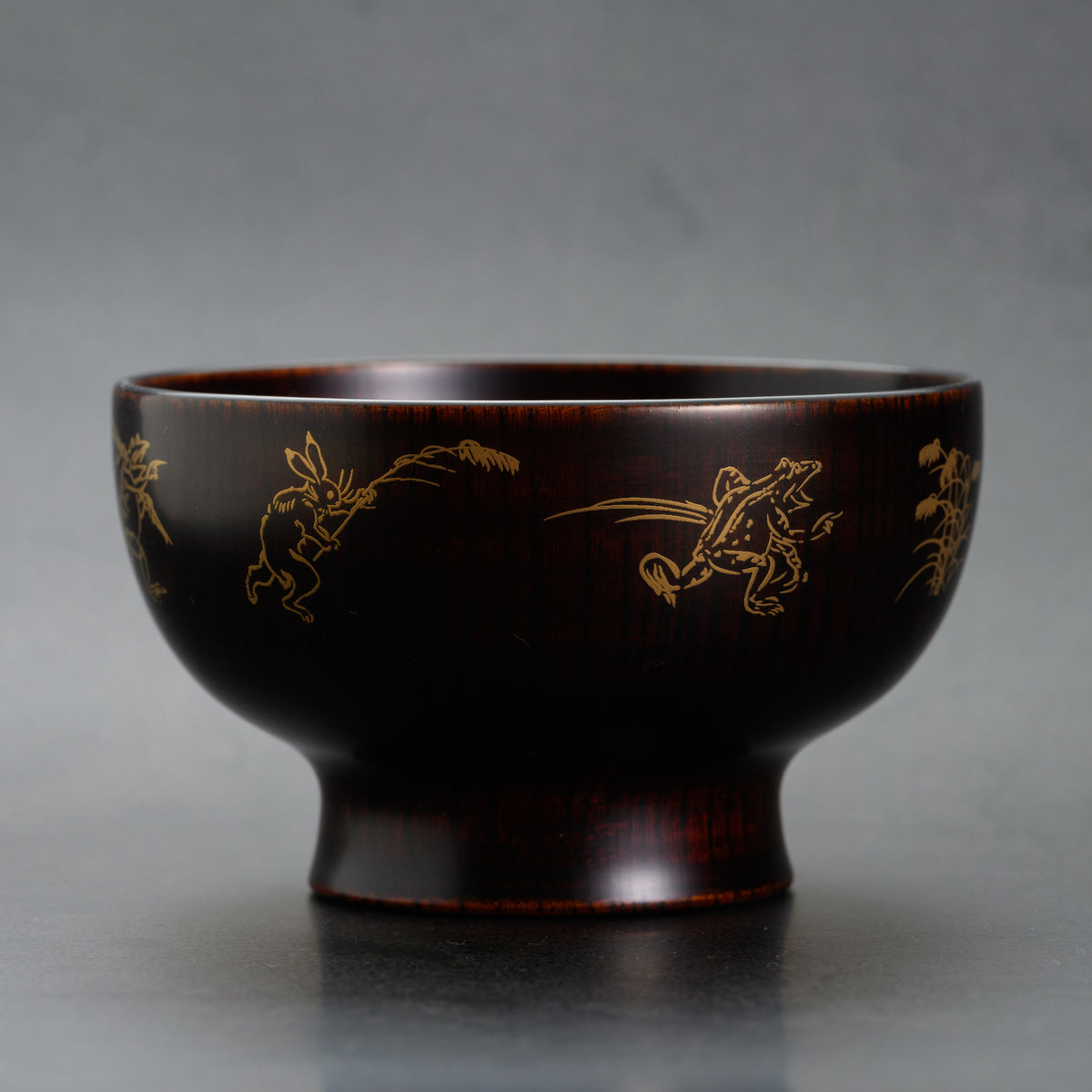 越前漆器 お椀 | 鳥獣戯画 | 内黒 | 土直漆器