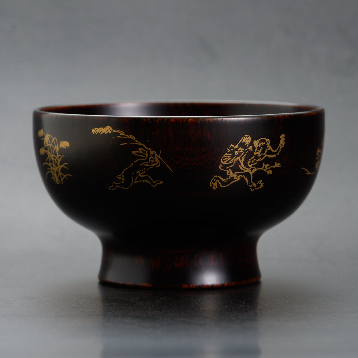 越前漆器 お椀 | 鳥獣戯画 | 内黒 | 土直漆器