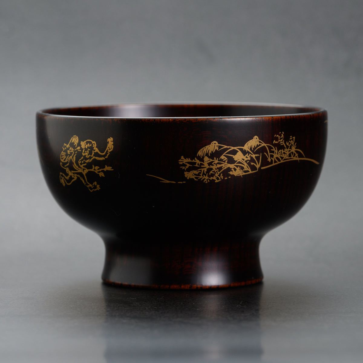越前漆器 お椀 | 鳥獣戯画 | 内黒 | 土直漆器