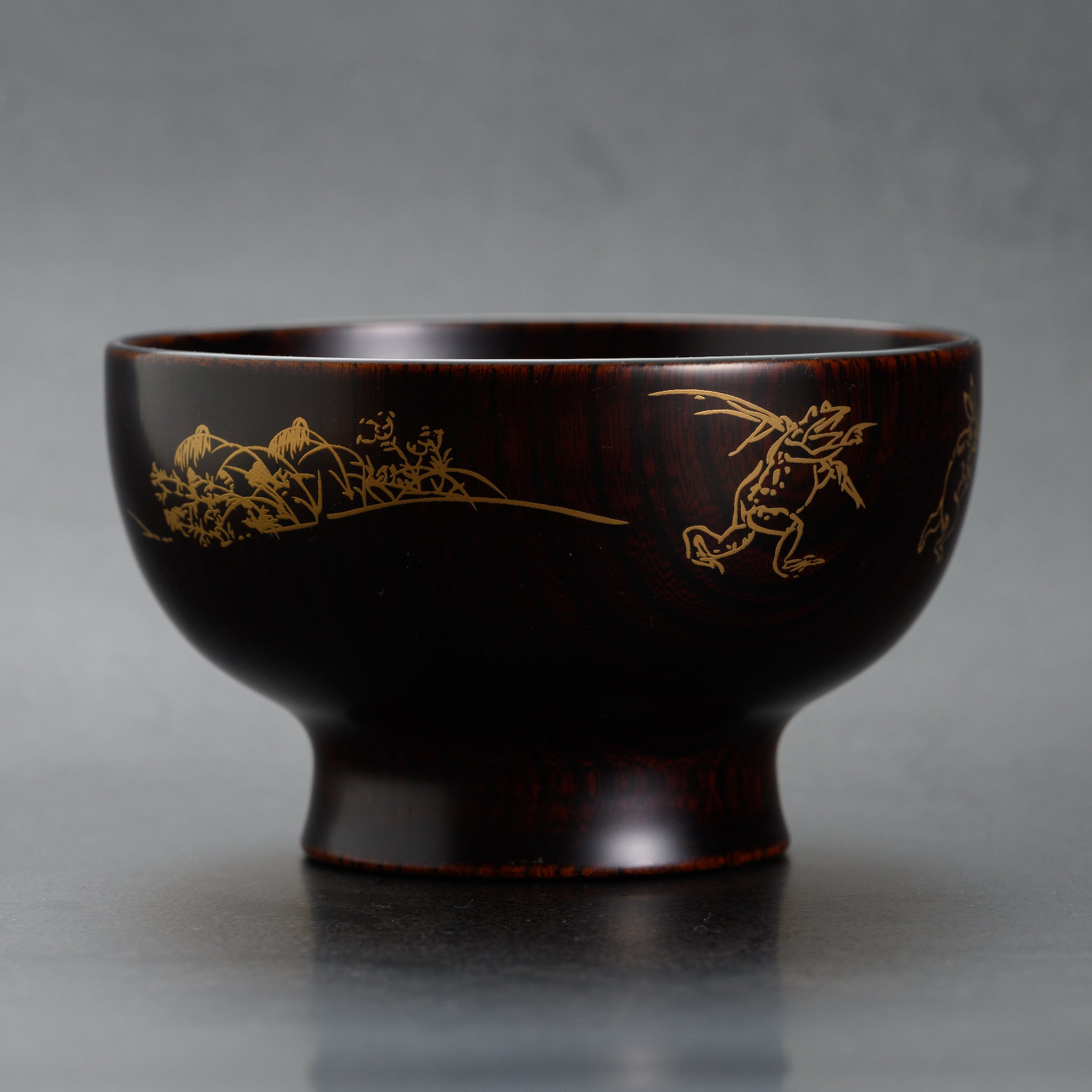 越前漆器 お椀 | 直右ヱ門 鳥獣戯画 | 内黒 | 土直漆器