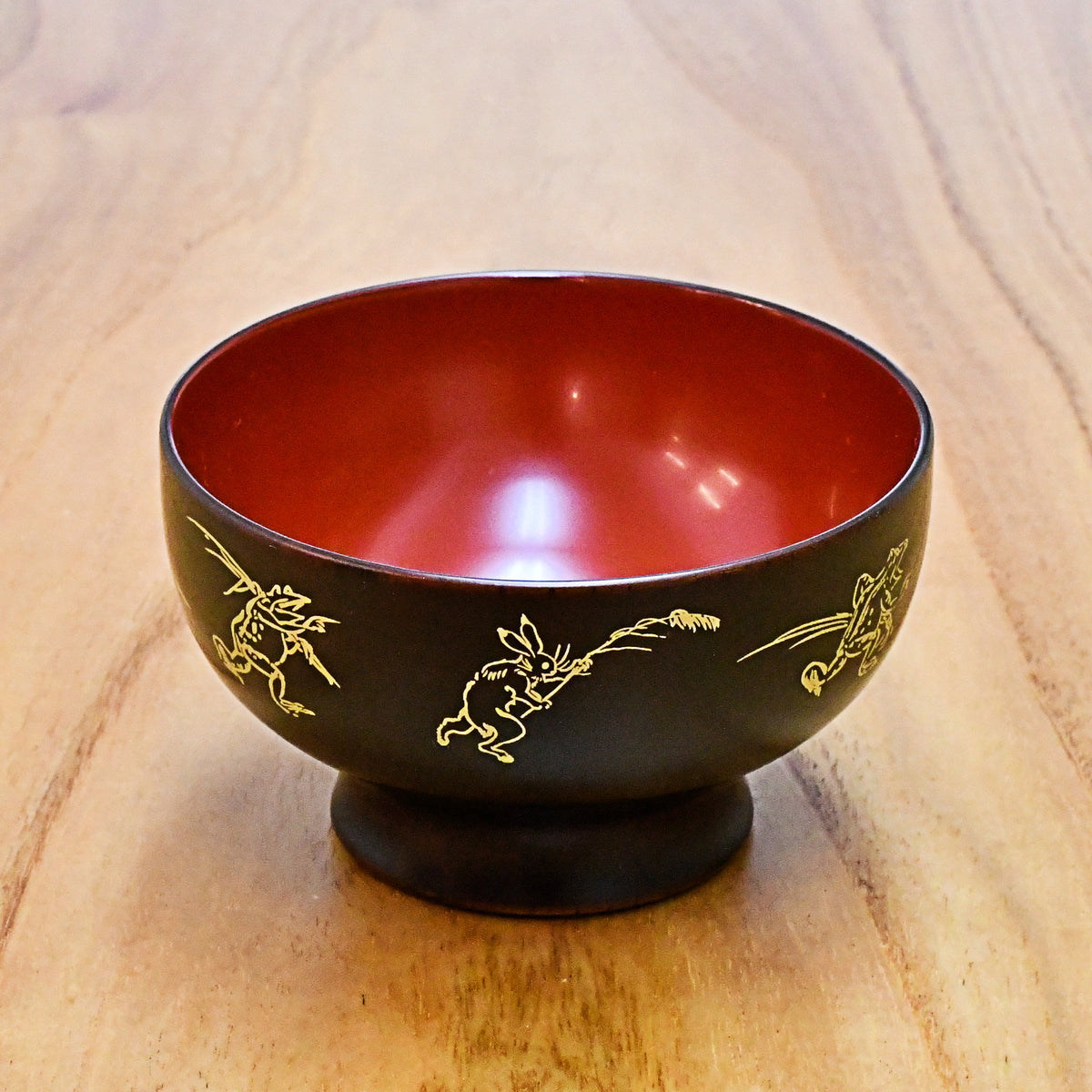 越前漆器 お椀 | 鳥獣戯画 | 内朱 | 土直漆器