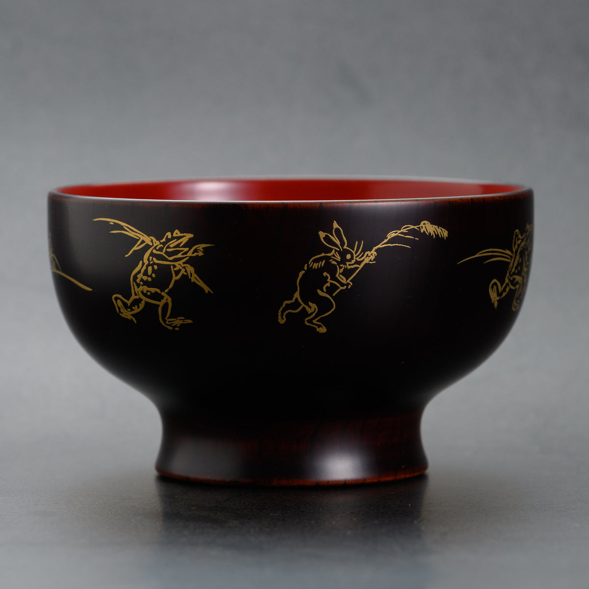 越前漆器 お椀 | 鳥獣戯画 | 内朱 | 土直漆器