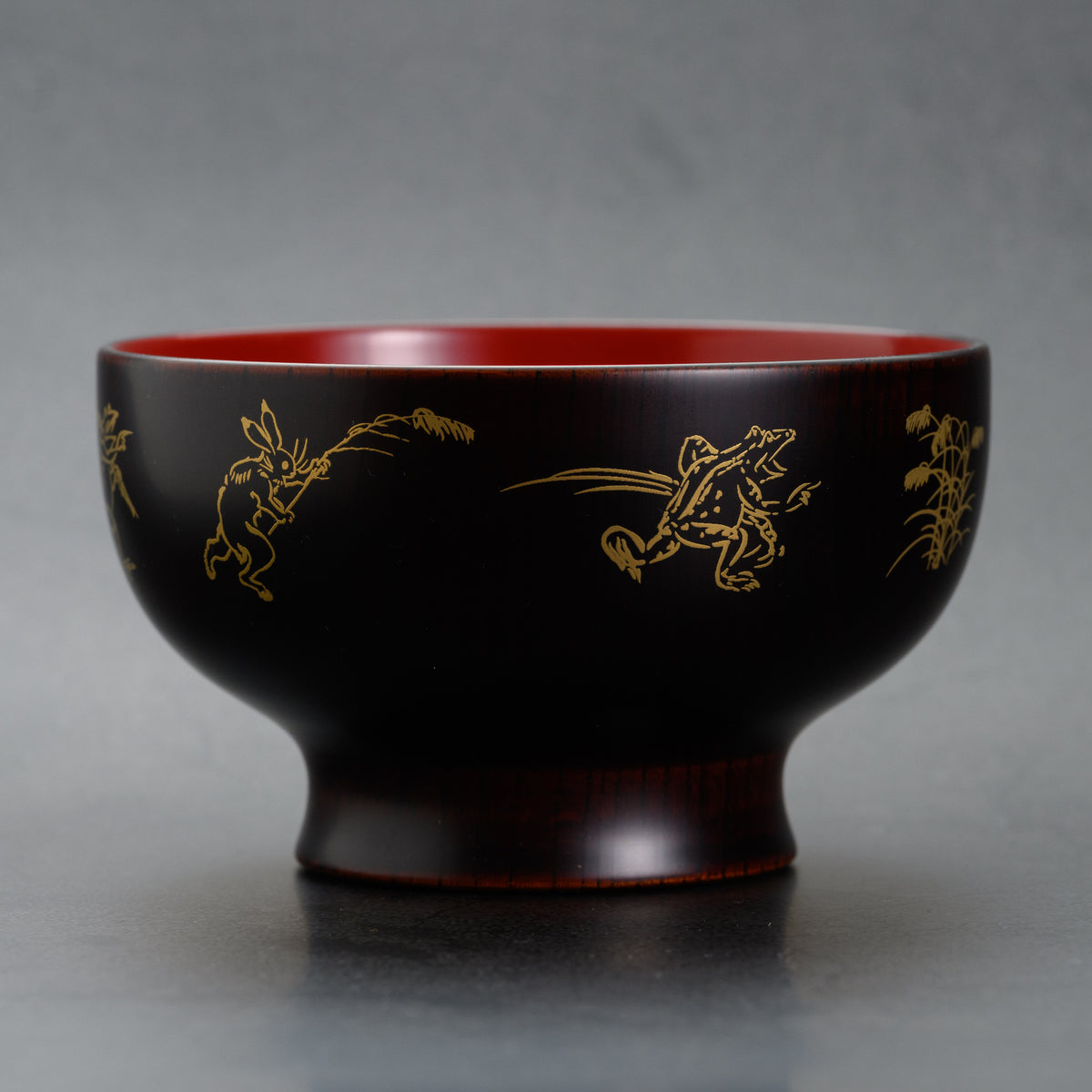 越前漆器 お椀 | 鳥獣戯画 | 内朱 | 土直漆器