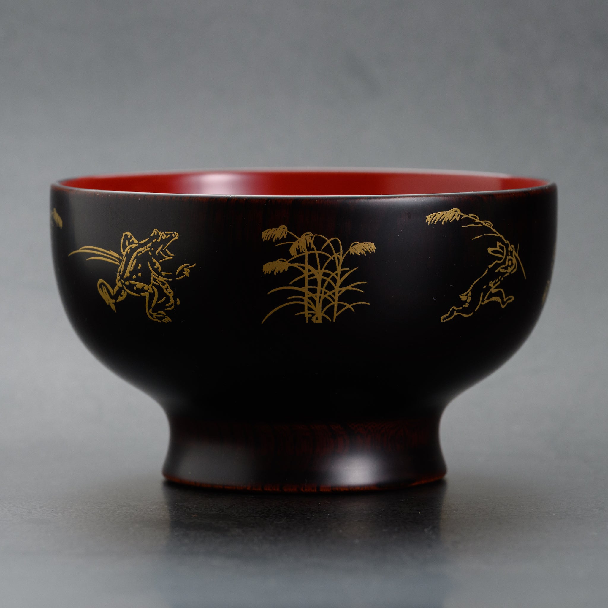 越前漆器 お椀 | 直右ヱ門 鳥獣戯画 | 内朱 | 土直漆器