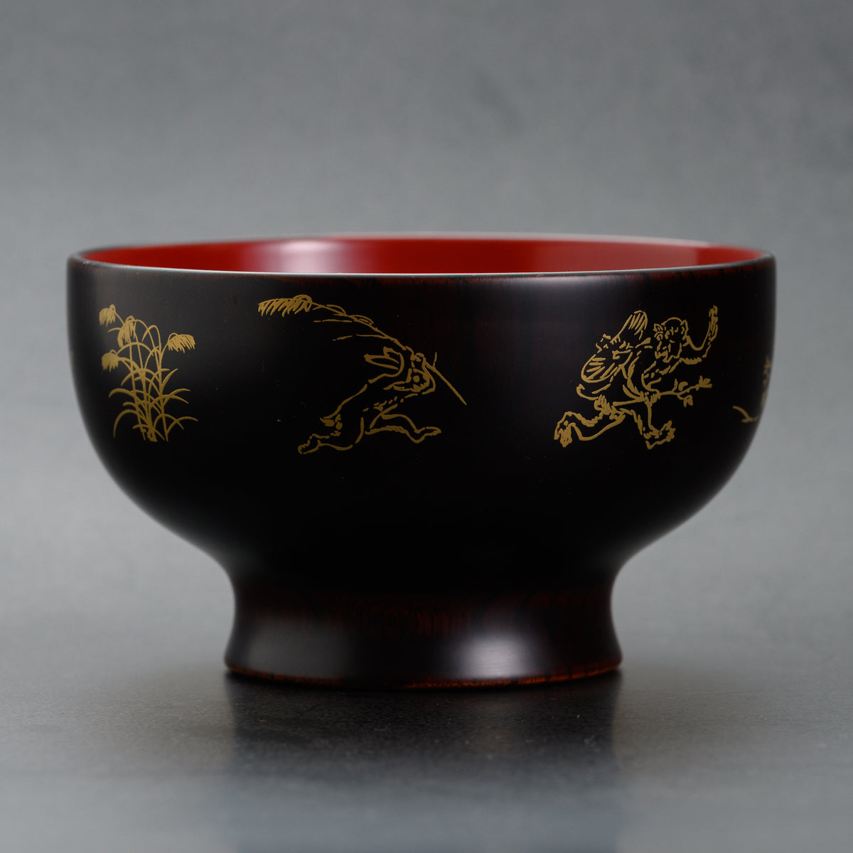 越前漆器 お椀 | 鳥獣戯画 | 内朱 | 土直漆器
