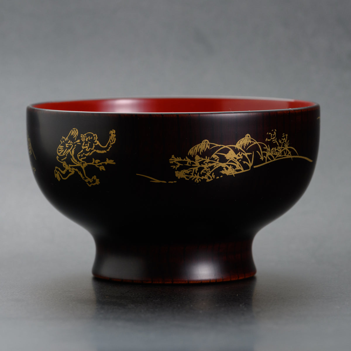 越前漆器 お椀 | 鳥獣戯画 | 内朱 | 土直漆器