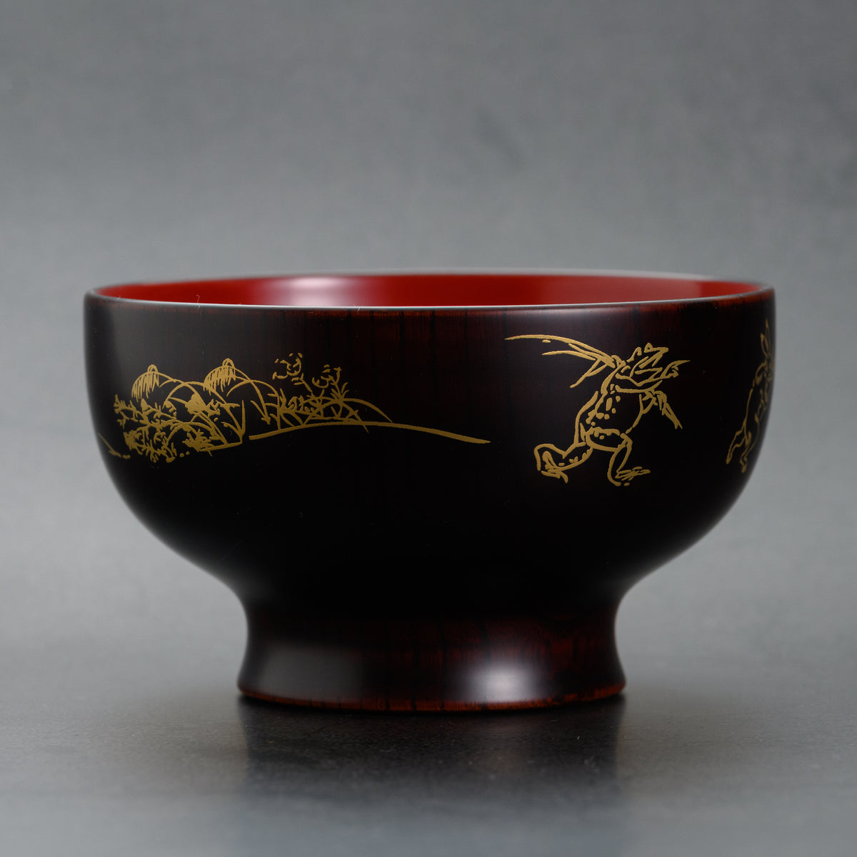 越前漆器 お椀 | 鳥獣戯画 | 内朱 | 土直漆器