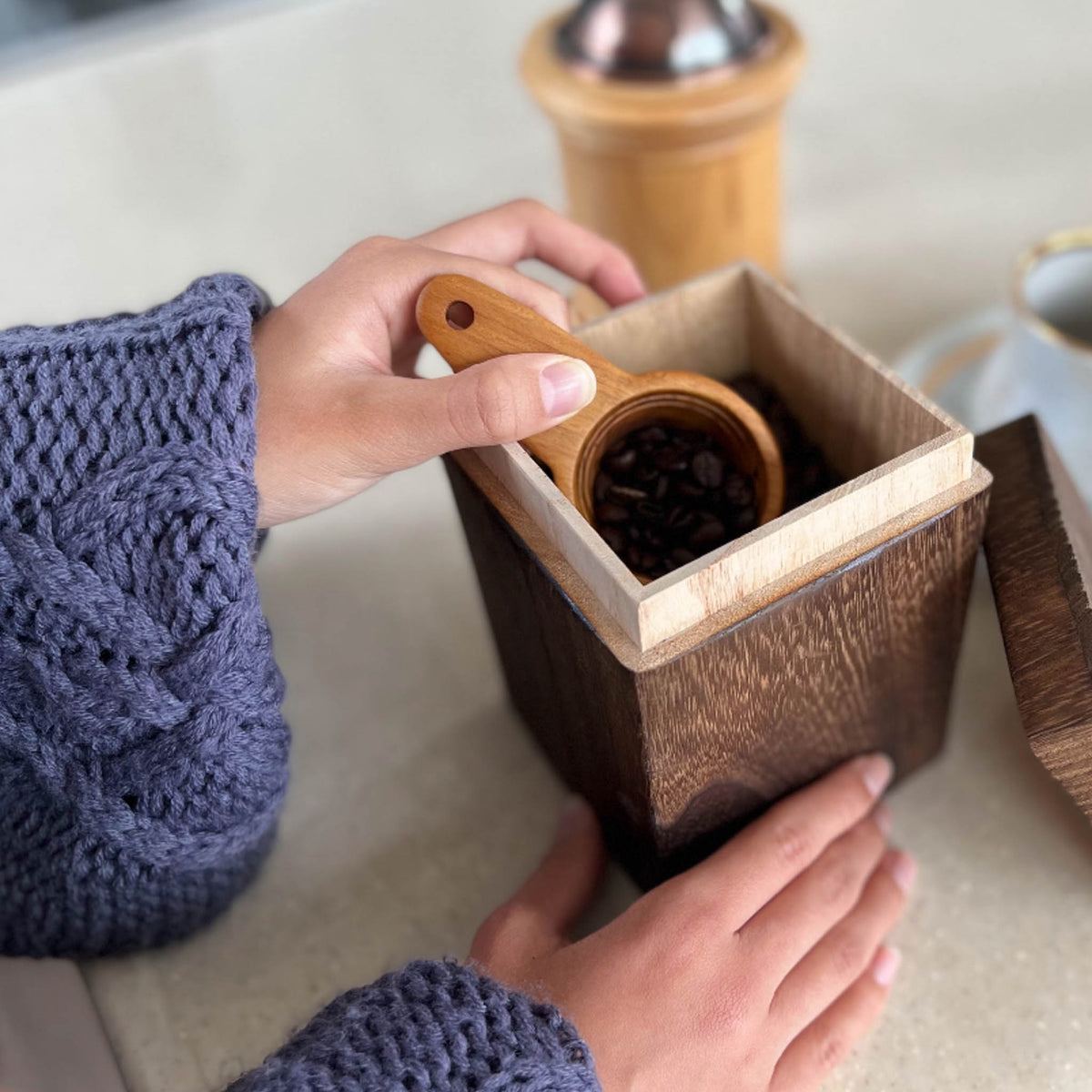 国産桐 | コーヒーストッカー | 200g 焼桐 | KIRIFT