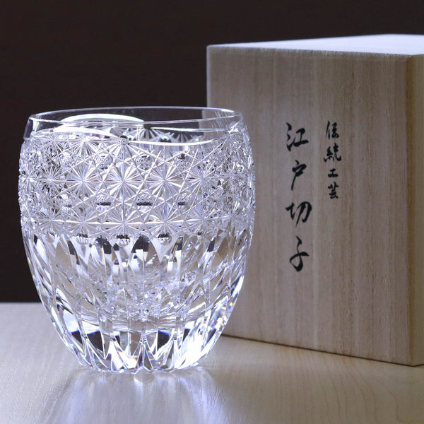 【キラキラ】クリア ロックグラス(小)☆切子 ハンドメイド彫刻 新品