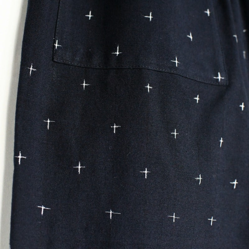 久留米絣 現代風もんぺ | 十字 | 濃紺 S/M/L | 野村織物