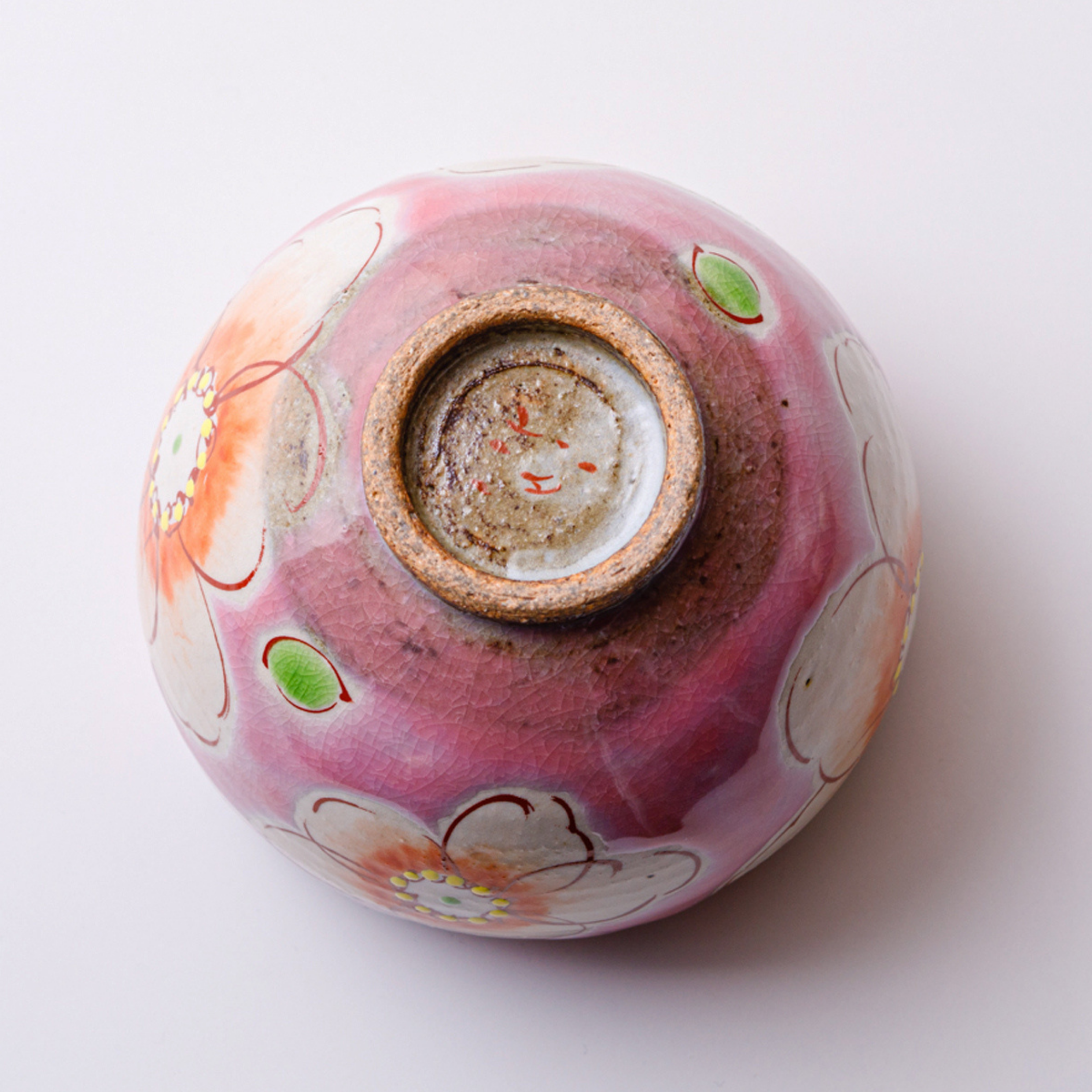 九谷焼 | いっぷく碗 | ピンク花うらら | 虚空蔵窯