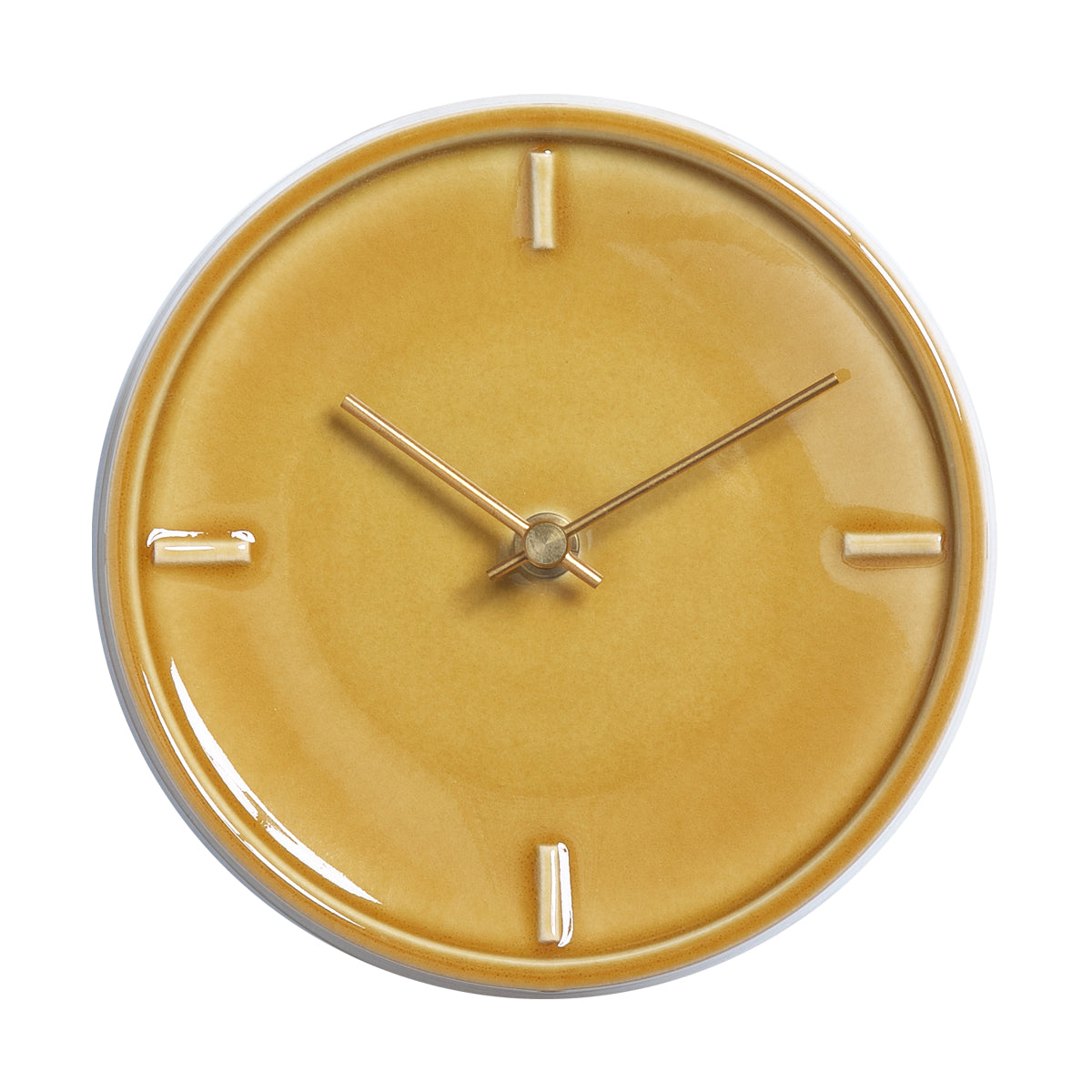 美濃焼 時計 | 掛時計 GLAZED CLOCK | ペールイエロー P-14 | SUGY