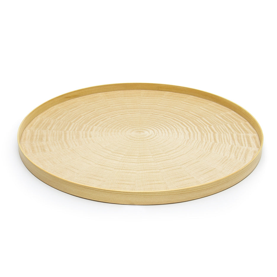 お盆 トレイ | Round Rays Tray (丸) L φ440 | ホワイトシカモア | 森工芸