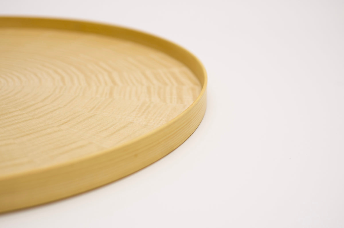 お盆 トレイ | Round Rays Tray (丸) L φ440 | ホワイトシカモア | 森工芸