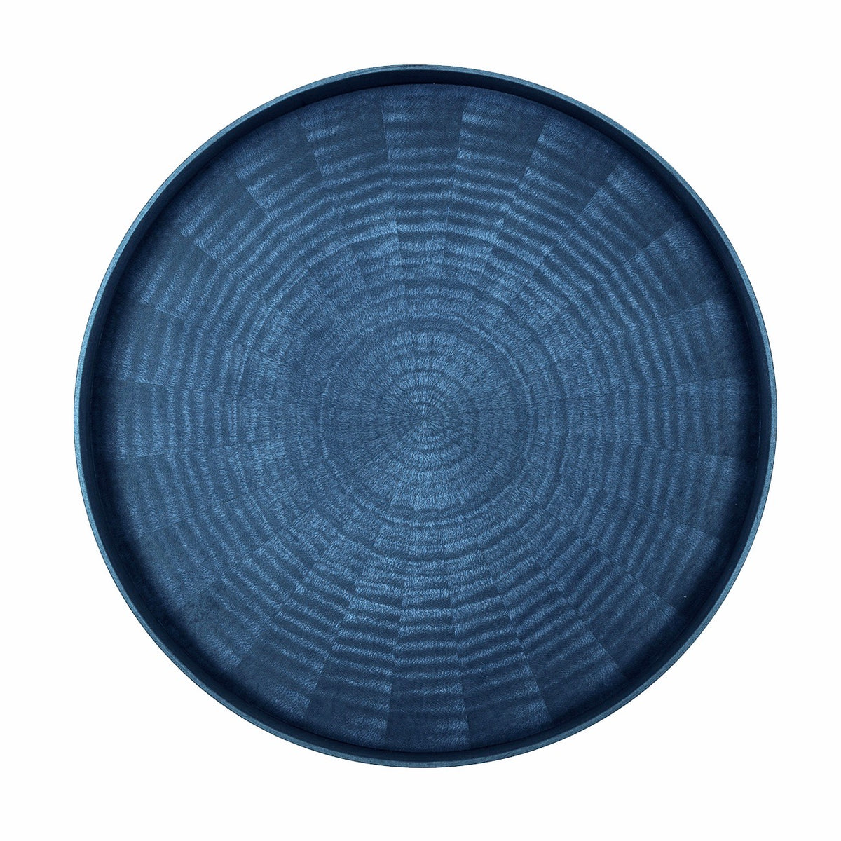 お盆 トレイ | Round Rays Tray (丸) L φ440 | ホワイトシカモア 藍染 | 森工芸