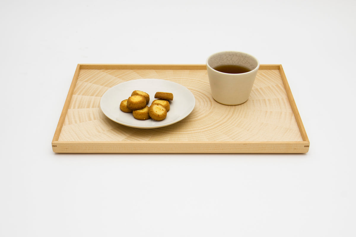 お盆 トレイ | Rectangle Rays Tray (四角) | ホワイトシカモア | 森工芸