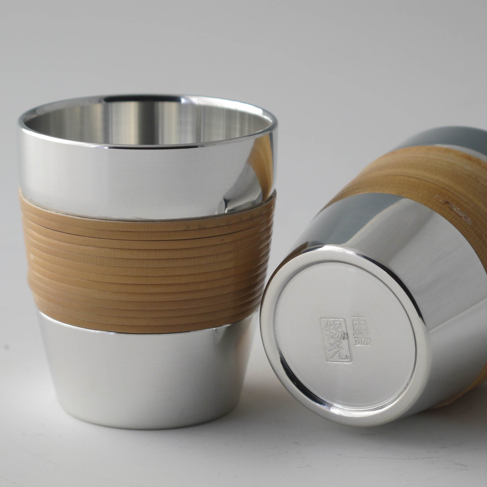 錫器 ぐい呑み | ペア | つちめ 籐巻 | 錫光