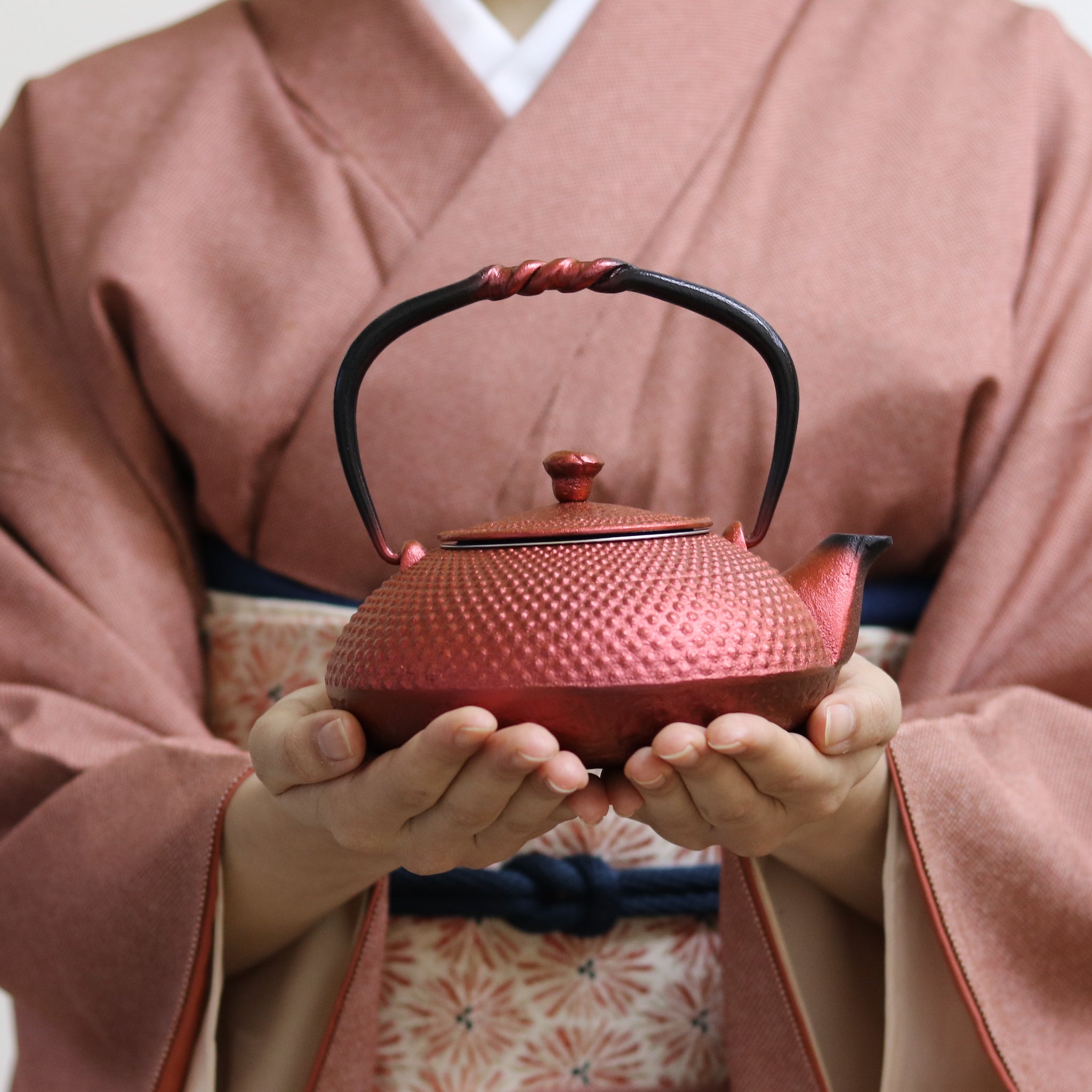 南部鉄器 小鉄瓶 急須 | アラレ 0.5L | 紅 | 及富