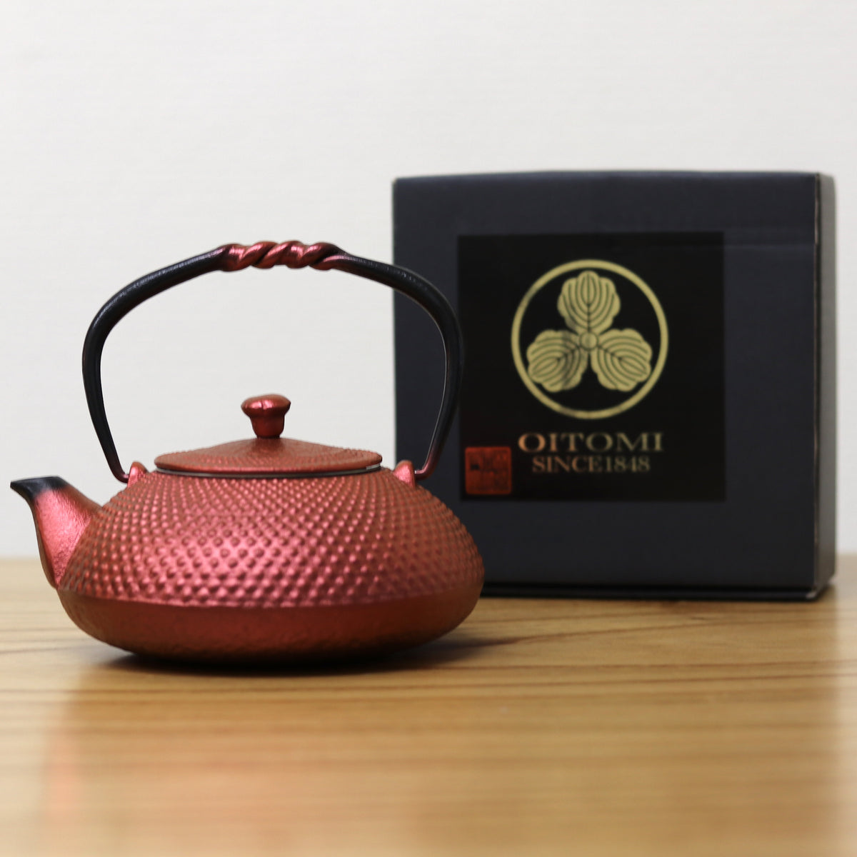 南部鉄器 小鉄瓶 急須 | アラレ 0.5L | 紅 |及富
