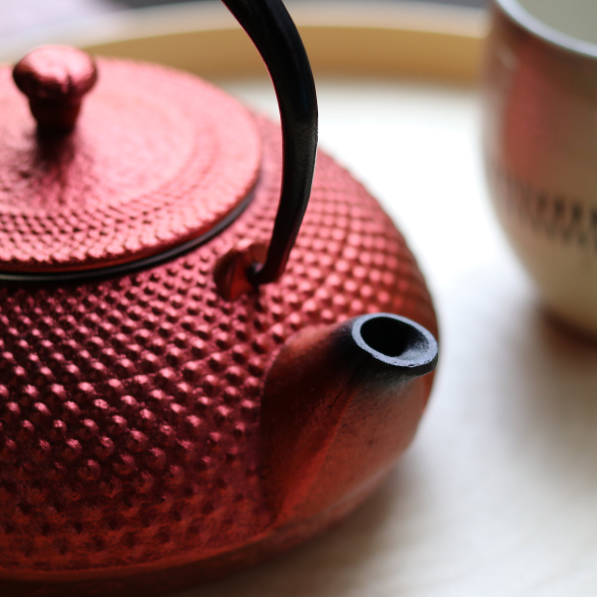 南部鉄器 小鉄瓶 急須 | アラレ 0.5L | 紅 |及富